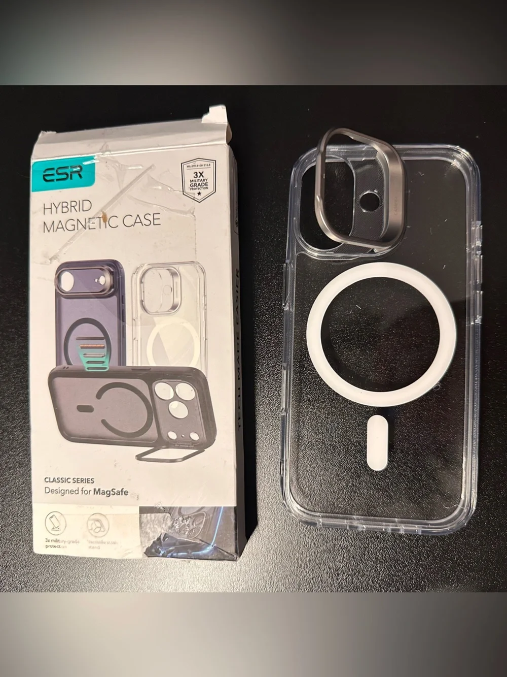 ESR Hybrid Magnetic Case For iPhone 17 Pro Clear Camera Control Stash Stand NIOB